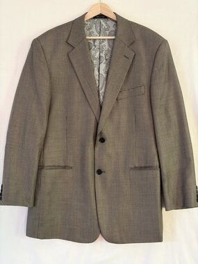 Tiglio Silk Wool Blazer 44R Made in Italy Houndstooth